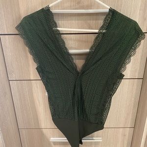 Zara green lace bodysuit